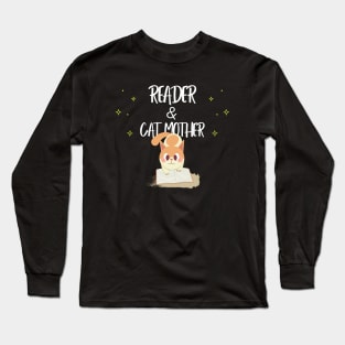 Reader and Cat Mother Long Sleeve T-Shirt